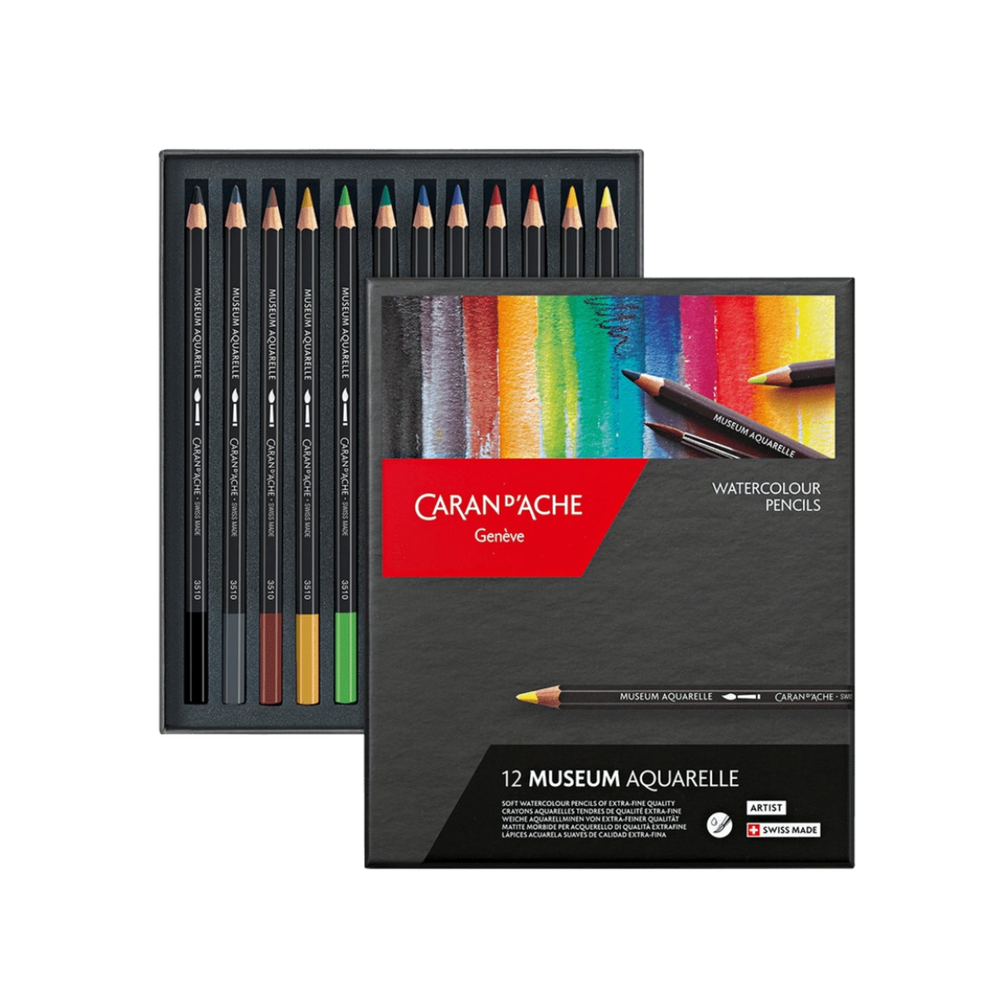 Box með 12 trélitum - MUSEUM Aquarelle