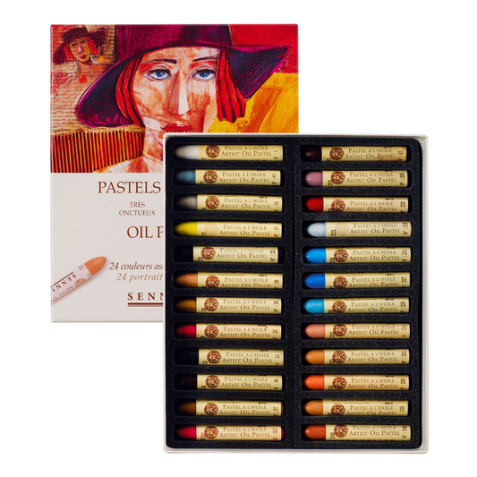 Olíupastel Sett - 24 stk - Portrait - Pastel á 'l huile