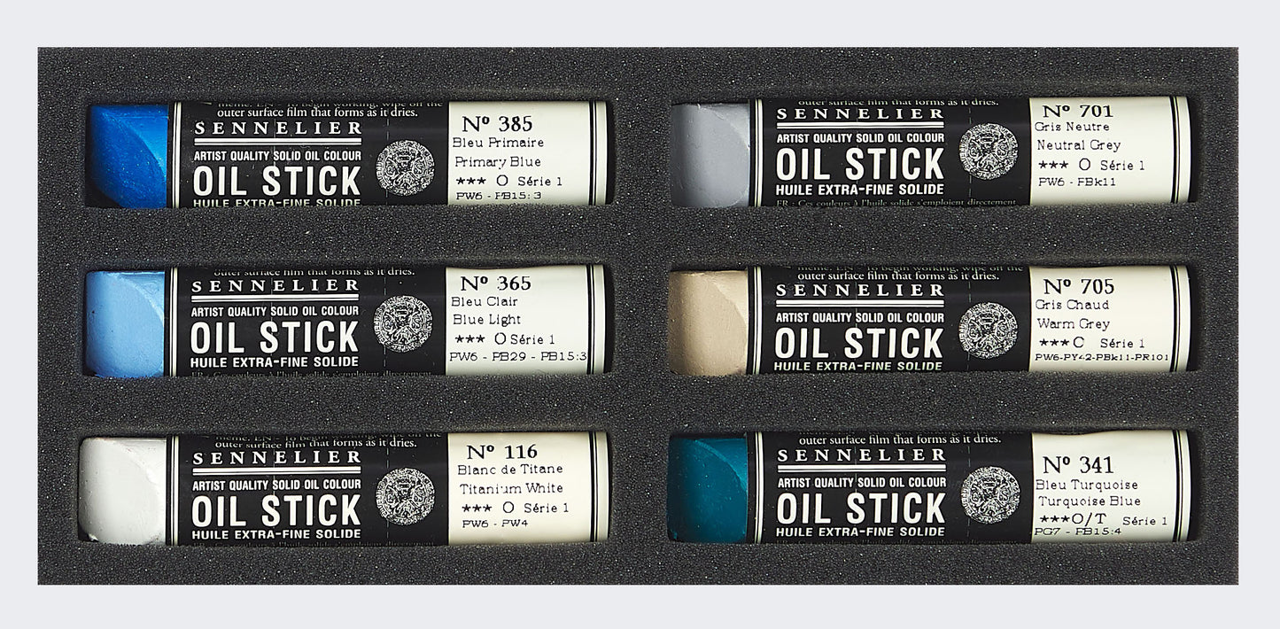 Oil Stick Sett í pappkassa - Sjávarlitir - 6 minis