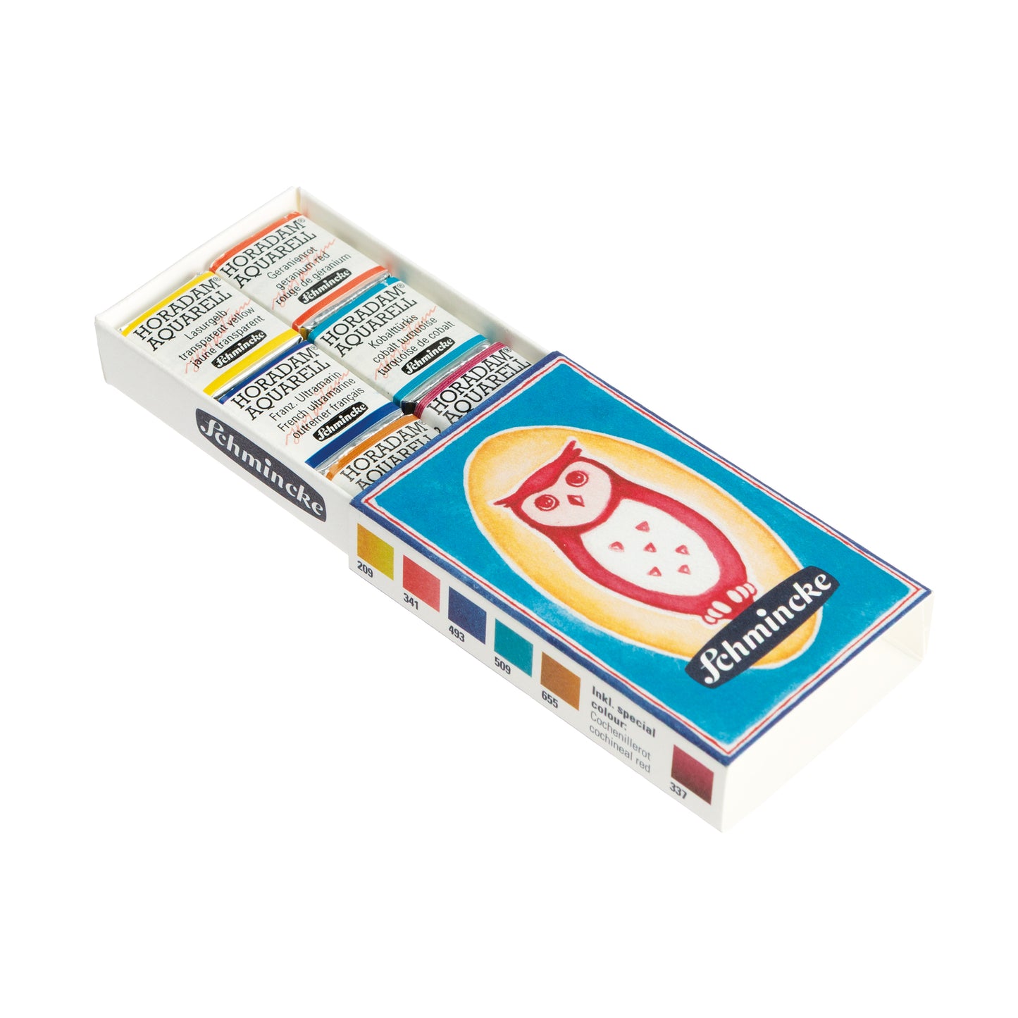 HORADAM Vatnslitasett í eldspýtustokk - 6 hálfir kubbar