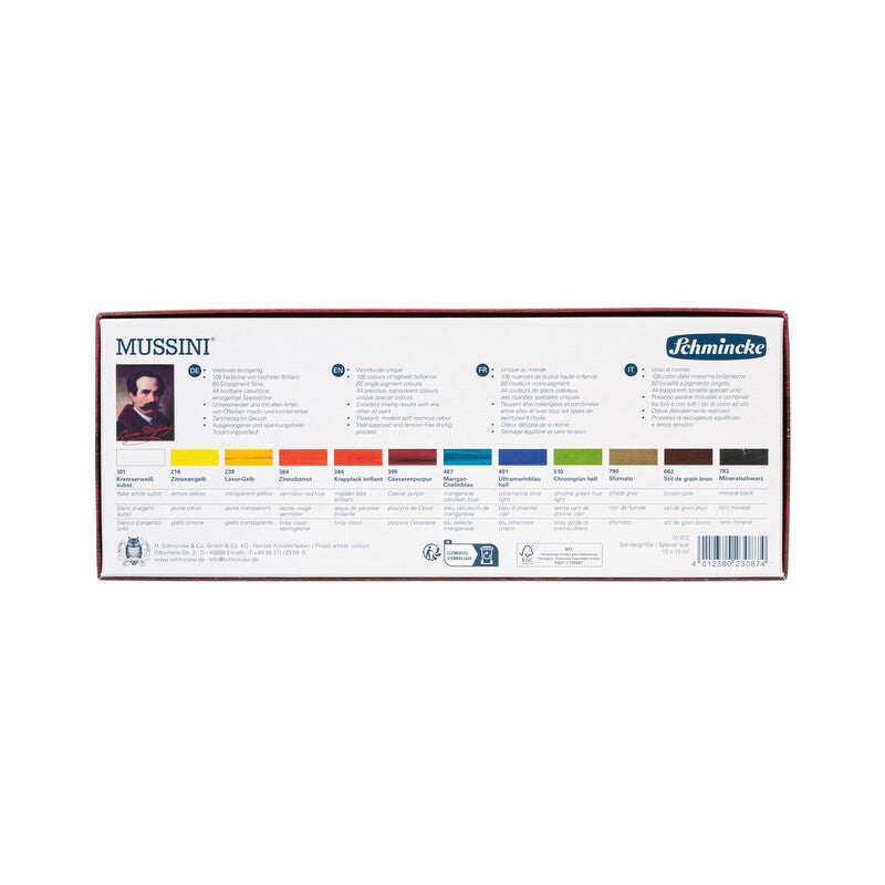 Olíulitir Mussini® Gjafasett 12 x 15 ml