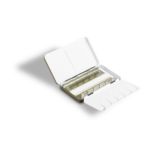 Tómur málmkassi (svartur) fyrir vatnsliti (12 hálf kubbar)