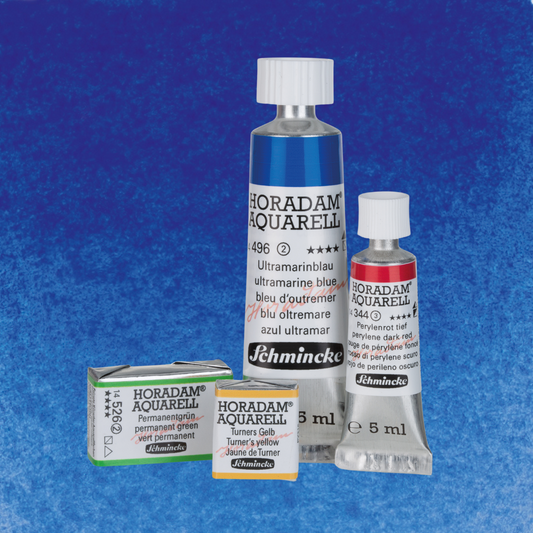 Vatnslitir HORADAM® AQUARELL - Blá og fjíolablá