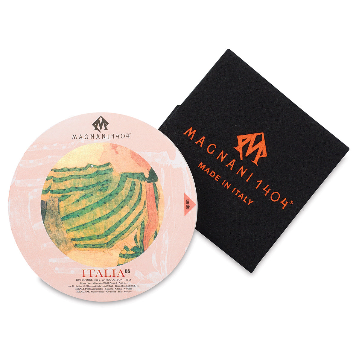 Vatnslitablokk - ITALIA - 300 g/m² - ⌀ 32 cm - Cold Press - 20 blaðsíður