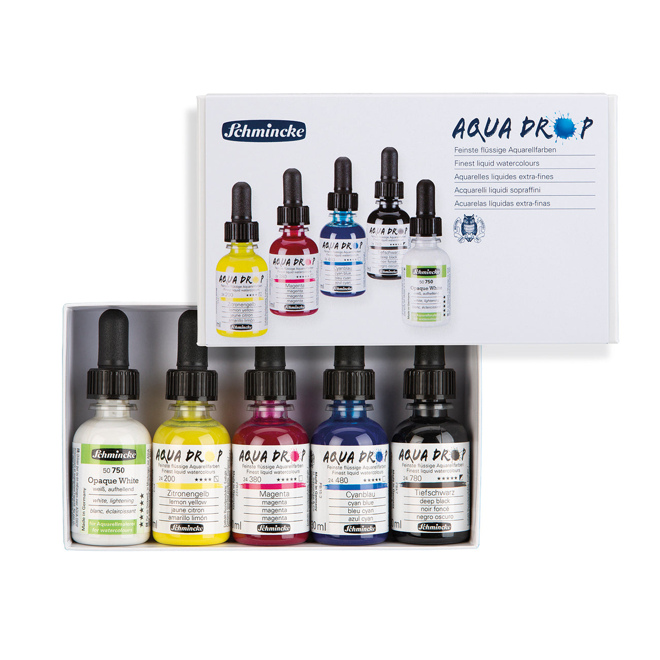 Fljótandi vatnslitir AQUA DROP sett 5 x 30 ml