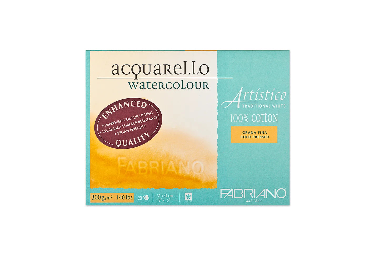 Vatnslitablokk ARTISTICO Traditional White Cold Press - 300 g/m²
