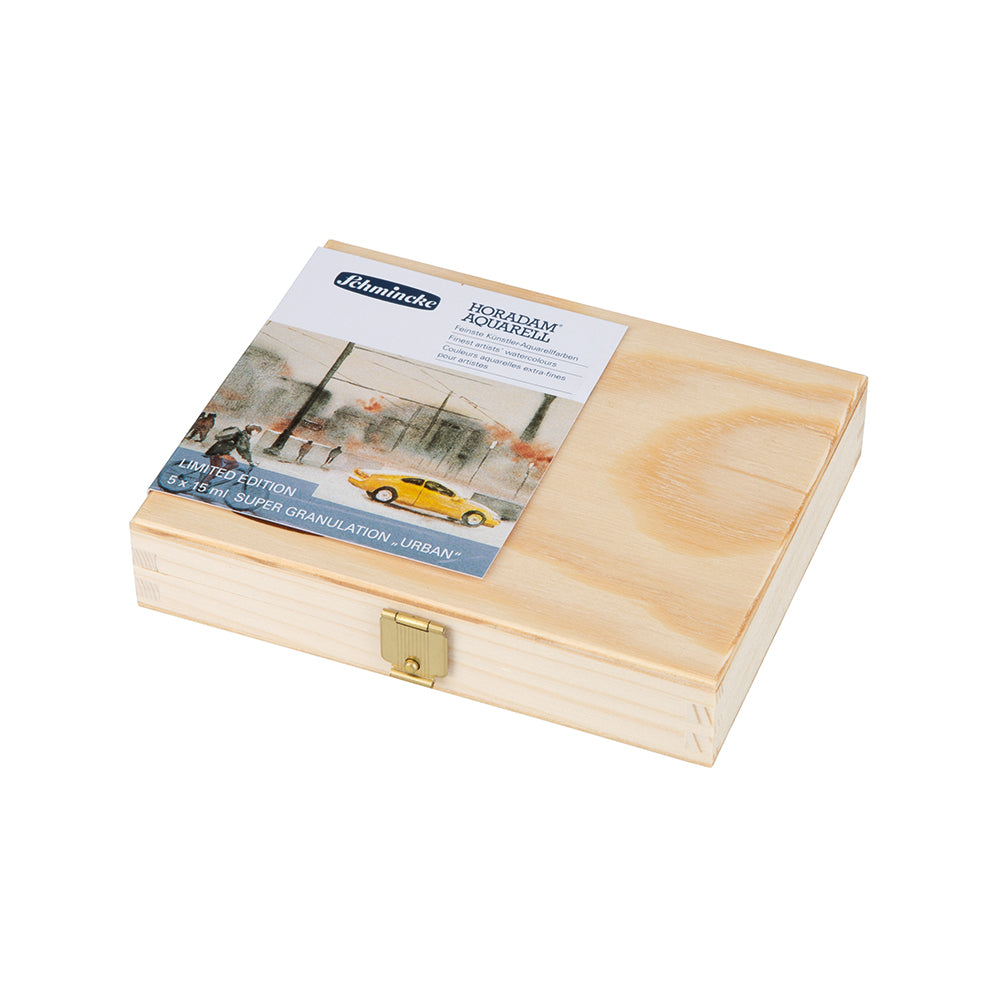 Supergranulating Vatnslitir Sett í trékassa - URBAN 5 x 15 ml