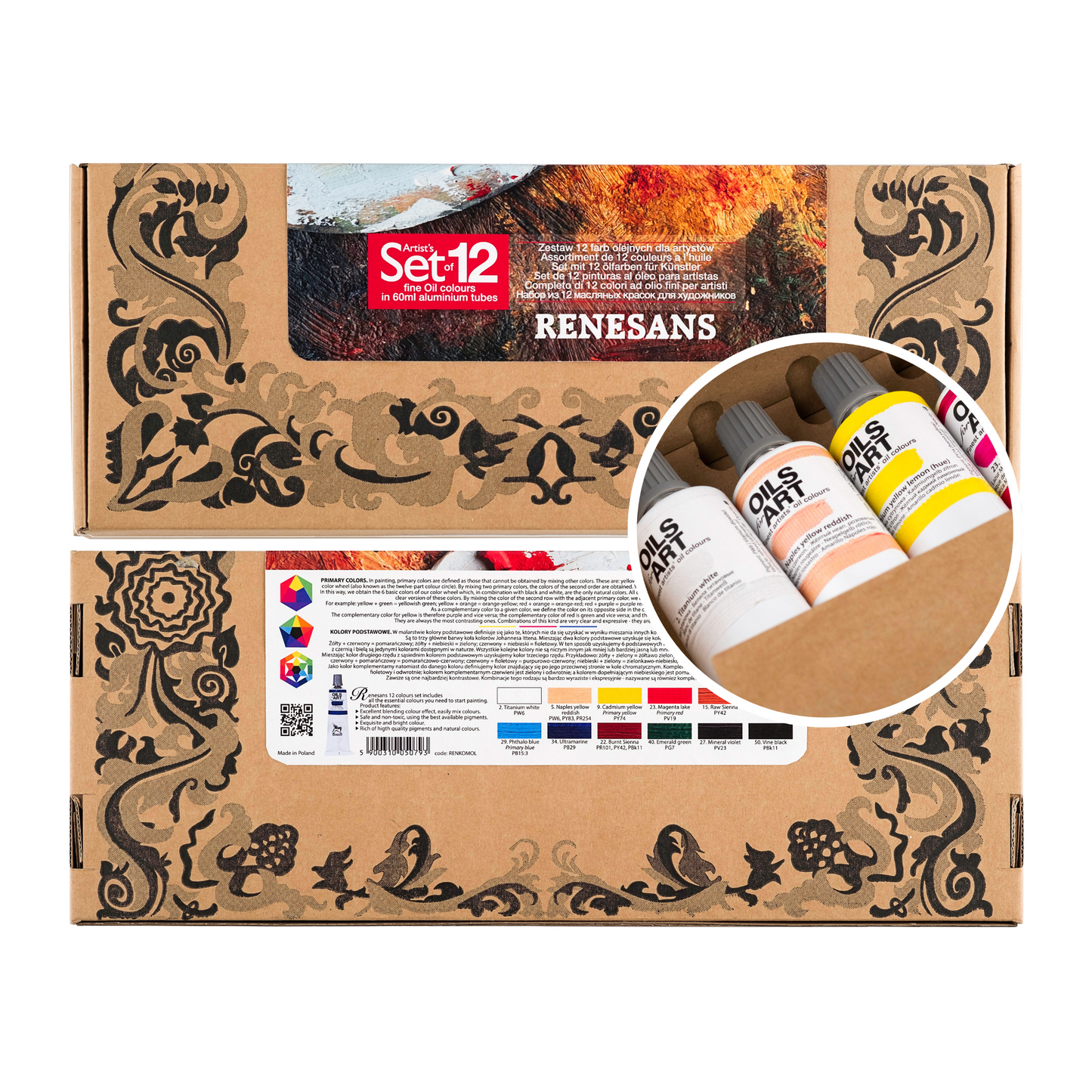 Olíulita Sett Oils for Art 12 x 60 ml