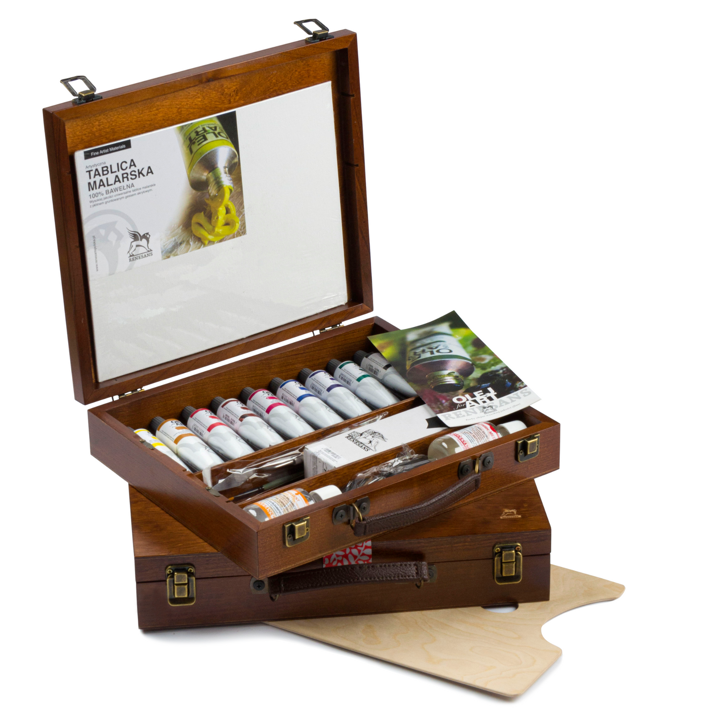 Lúxus Olíulitasett OILS FOR ART trékassa - 9 x 60 ml + fylgihlutir