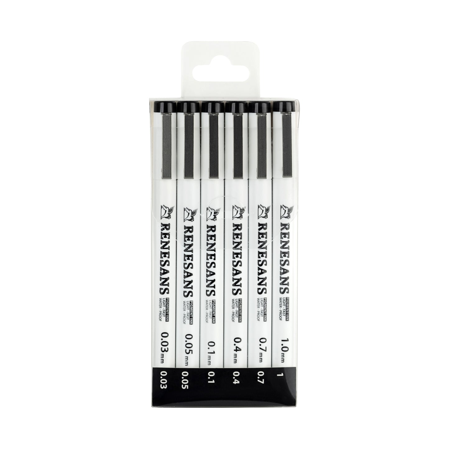 Fineliner tússpennar sett 6 stk.