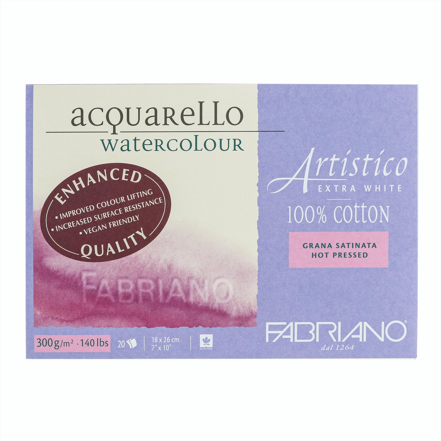 Vatnslitablokk ARTISTICO Extra White Hot Press - 300 g/m²