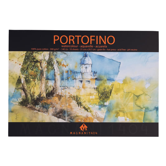 Vatnslitablokk PORTOFINO Hot Press - 10 blaðsíður 300 g/m²