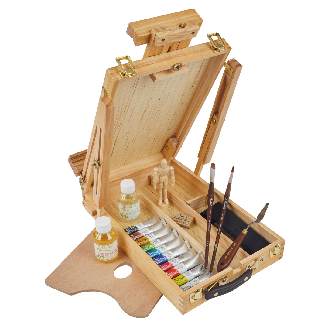 Fine oil wooden box "Rive Gauche" 10x21ml + accessories (2 synthetic brushes)