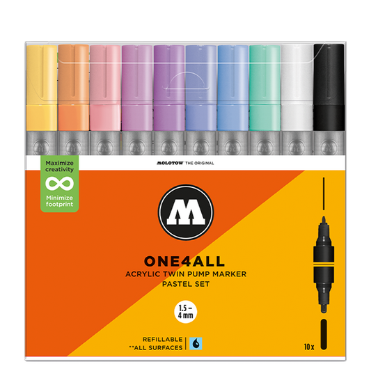Málningarpennasett ONE4ALL - Pastel litir - 10 stk