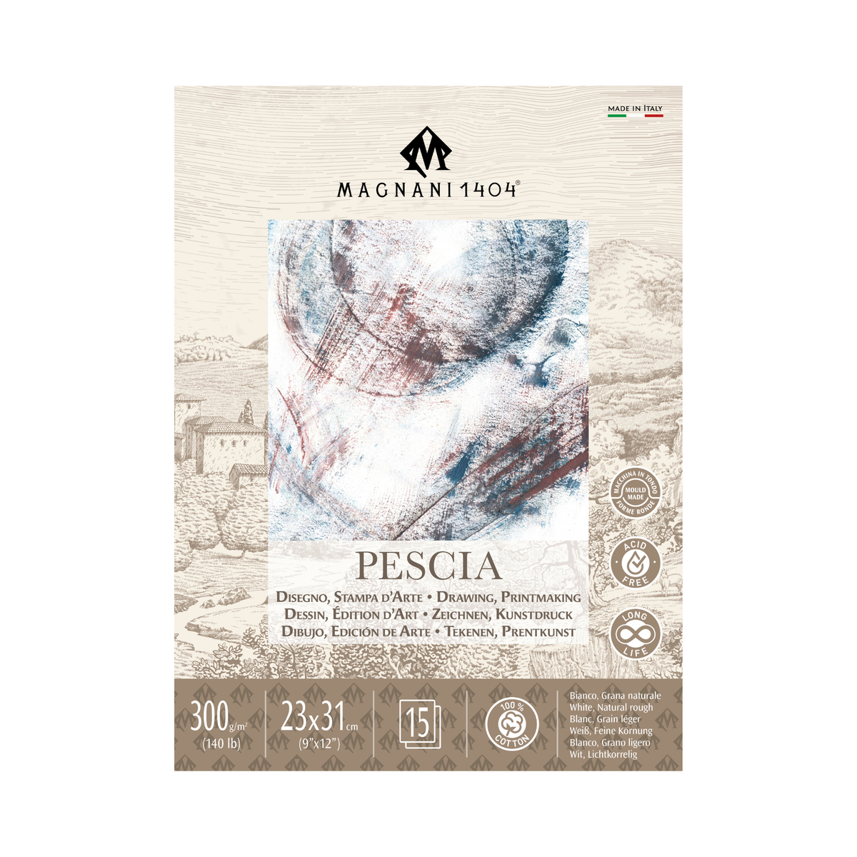 Teikniblokk PESCIA – 15 arkir, 300 g/m²