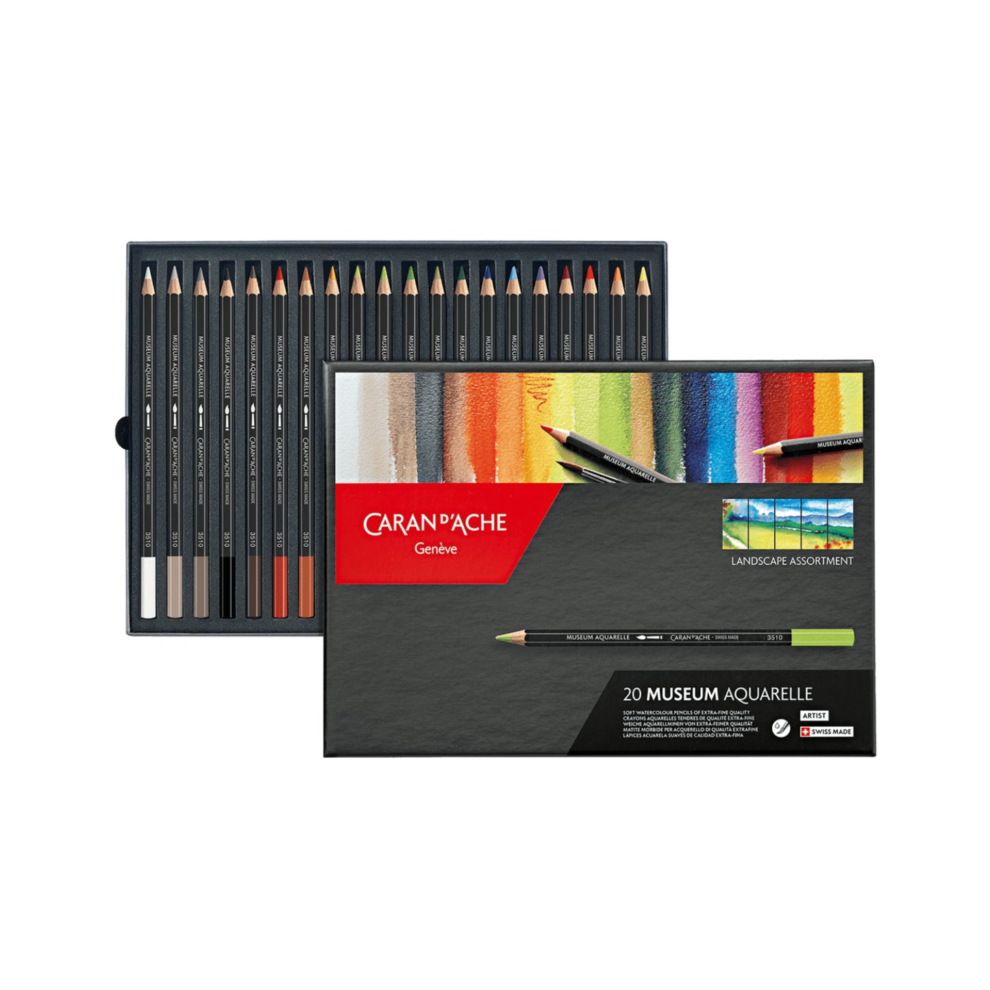 Box með 20 trélitum - MUSEUM Aquarelle