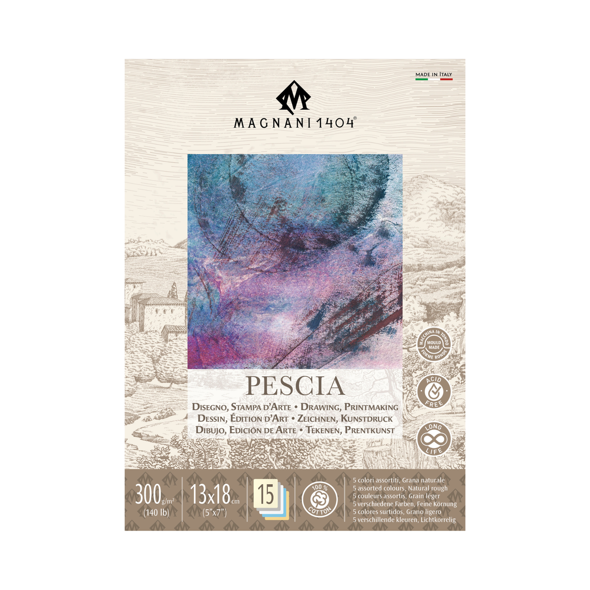 Teikniblokk PESCIA – 15 arkir, 300 g/m²
