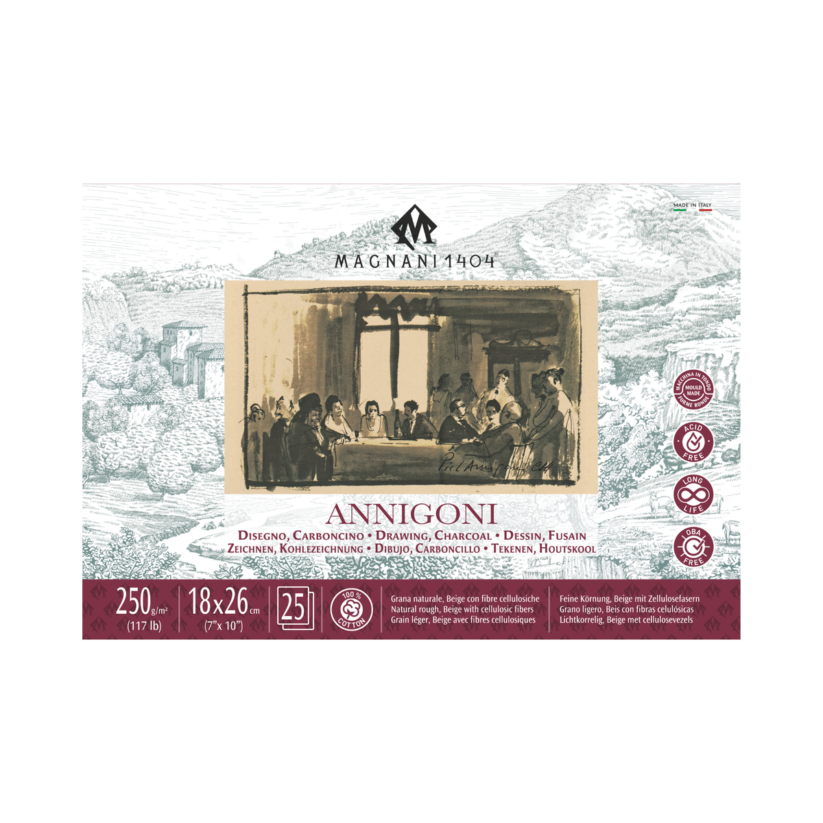 Teikniblokk ANNIGONI – 25 arkir, 250 g/m²