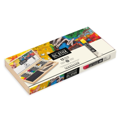 Lúxus Oil Stick Sett í trékassa + fylgihlutir – 12 x 38ml