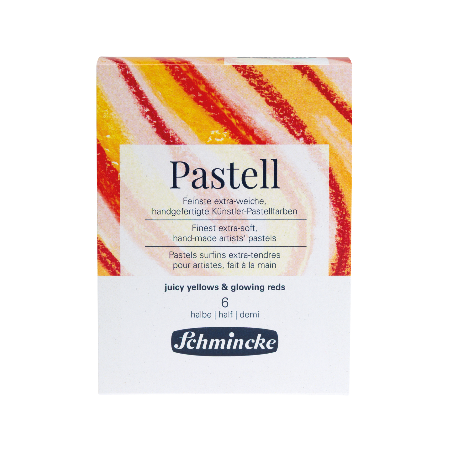 Pastellsett - gulir og rauðir tónar - 6 hálfir litir