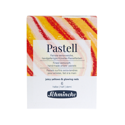 Pastellsett - gulir og rauðir tónar - 6 hálfir litir