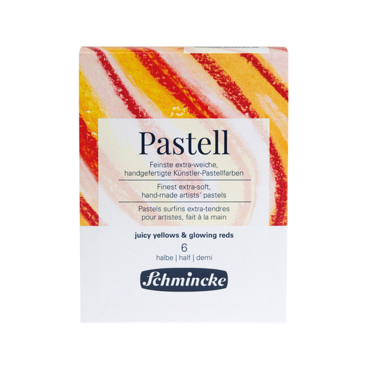 Pastellsett - gulir og rauðir tónar - 6 hálfir litir