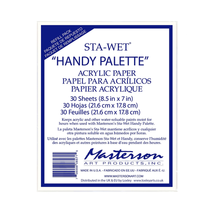 Masterson Sta-Wet Handy Palette Refill pappírsáfylling, 30 blöð