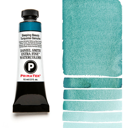 DANIEL SMITH PrimaTek Sleeping Beauty Turquoise Genuine 15 ml — tube and swatch