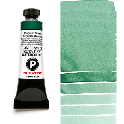 DANIEL SMITH PrimaTek Kingman Green Turquoise Genuine 15 ml — tube and swatch