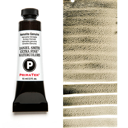 DANIEL SMITH PrimaTek Hematite Genuine 15 ml — tube and swatch