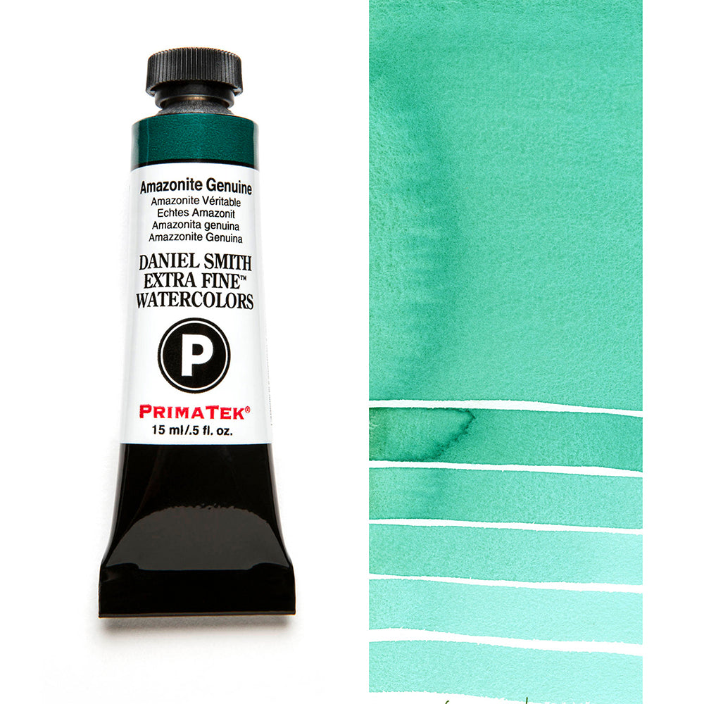 DANIEL SMITH PrimaTek Amazonite Genuine 15 ml — tube and swatch