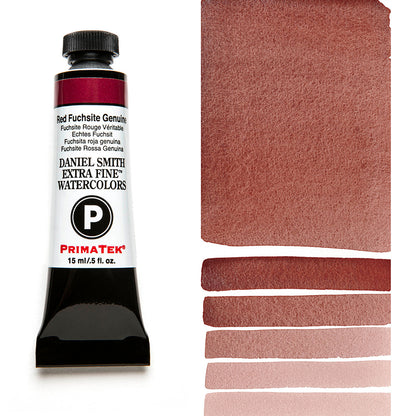 DANIEL SMITH PrimaTek Red Fuchsite Genuine 15 ml — tube and swatch