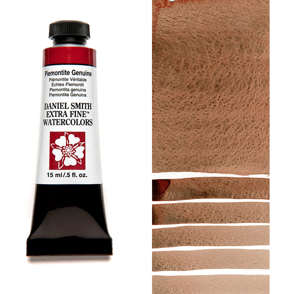 DANIEL SMITH PrimaTek Piemontite Genuine 15 ml — tube and swatch