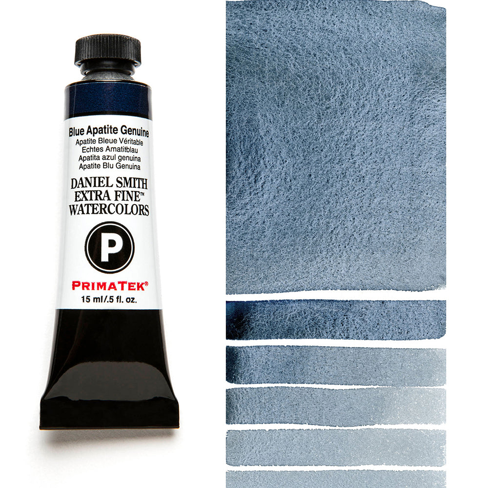 DANIEL SMITH PrimaTek Blue Apatite Genuine 15 ml — tube and swatch