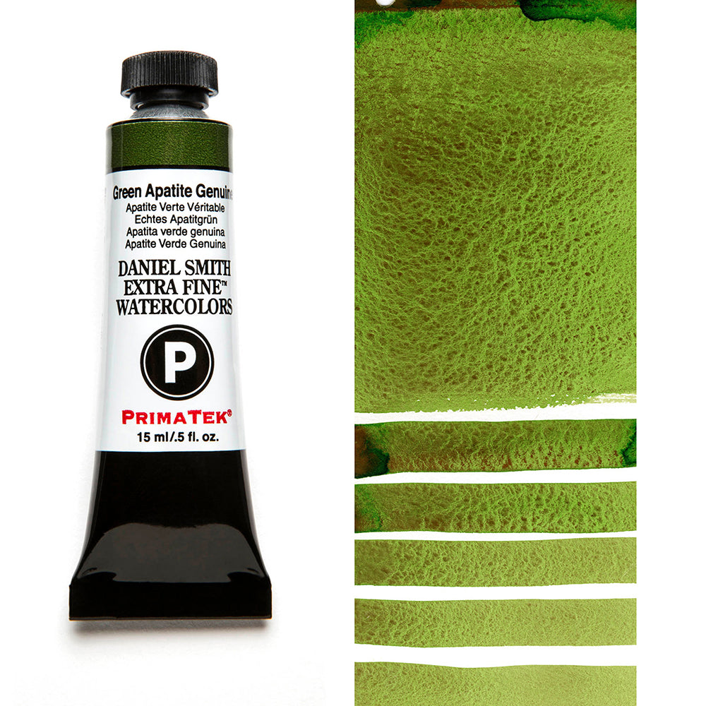 DANIEL SMITH PrimaTek Green Apatite Genuine 15 ml — tube and swatch