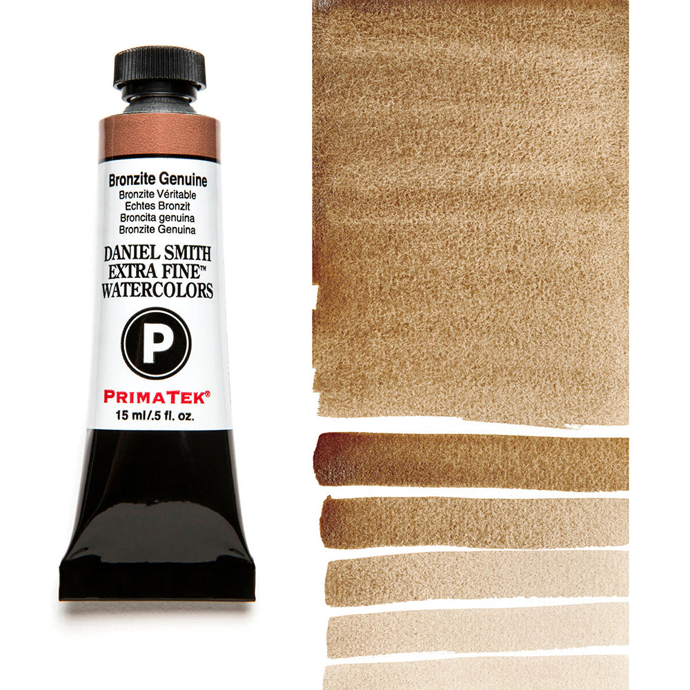 DANIEL SMITH PrimaTek Bronzite Genuine 15 ml — tube and swatch