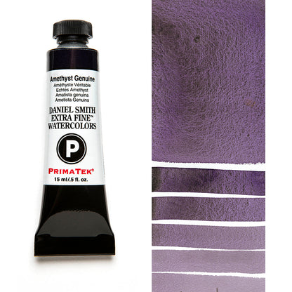 DANIEL SMITH PrimaTek Amethyst Genuine 15 ml — tube and swatch