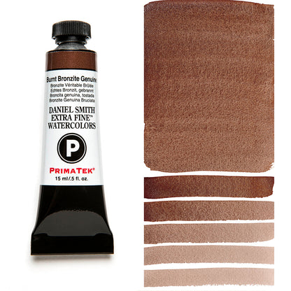DANIEL SMITH PrimaTek Burnt Bronzite Genuine 15 ml — tube and swatch