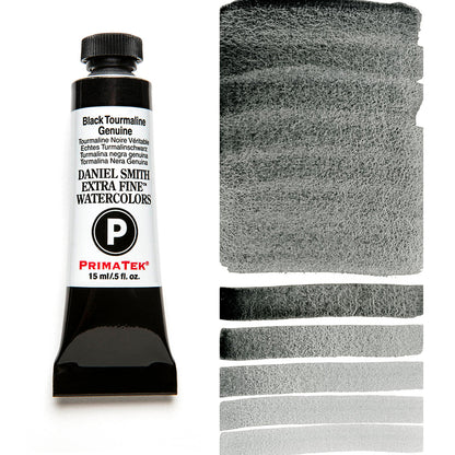 DANIEL SMITH PrimaTek Black Tourmaline Genuine 15 ml — tube and swatch