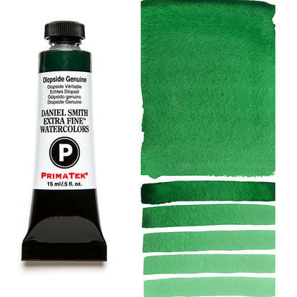 DANIEL SMITH PrimaTek Diopside Genuine 15 ml — tube and swatch