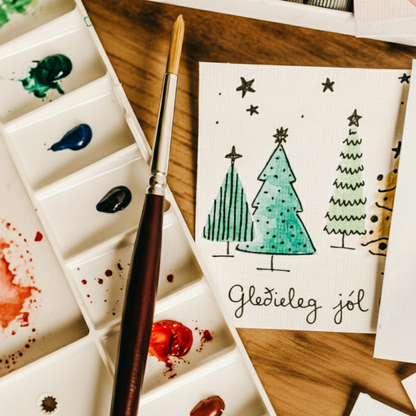 Vatnslitapóstkort - Jólastund með litum [14.12.2025 - 16:00]