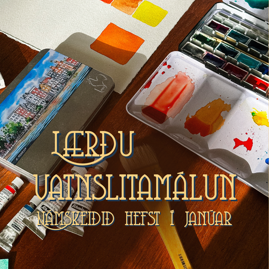 Vatnslitir fyrir byrjendur – 8 vikna námskeið með Önnu [13.01-17.03.2026]