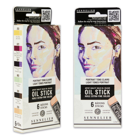 Oil Stick Sett í pappkassa - Bjartir andlitslitir - 6 minis