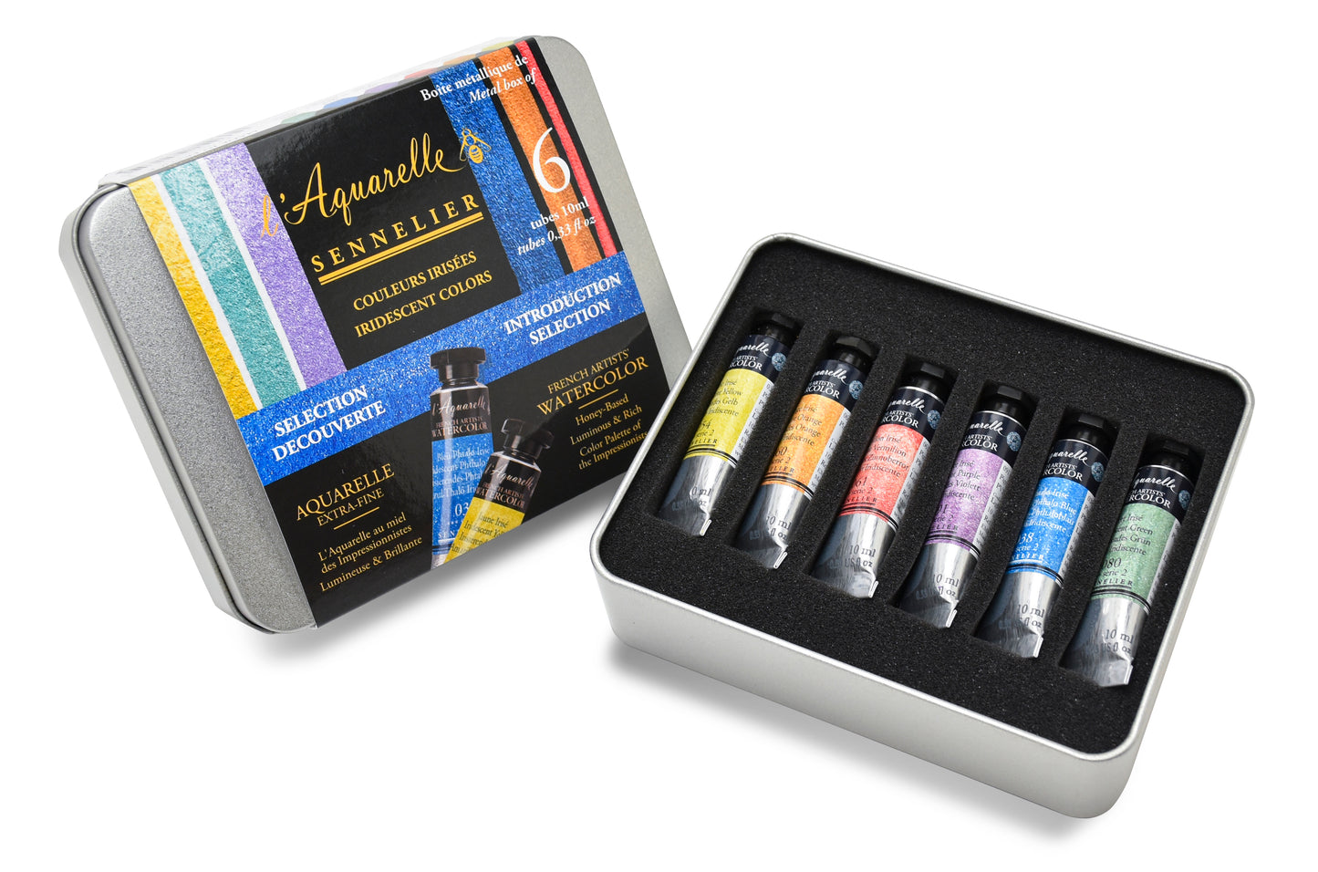 Iridescent Vatnslitir Sett "Introduction" - L'Aquarelle Sennelier - 6 túpur á 10 ml