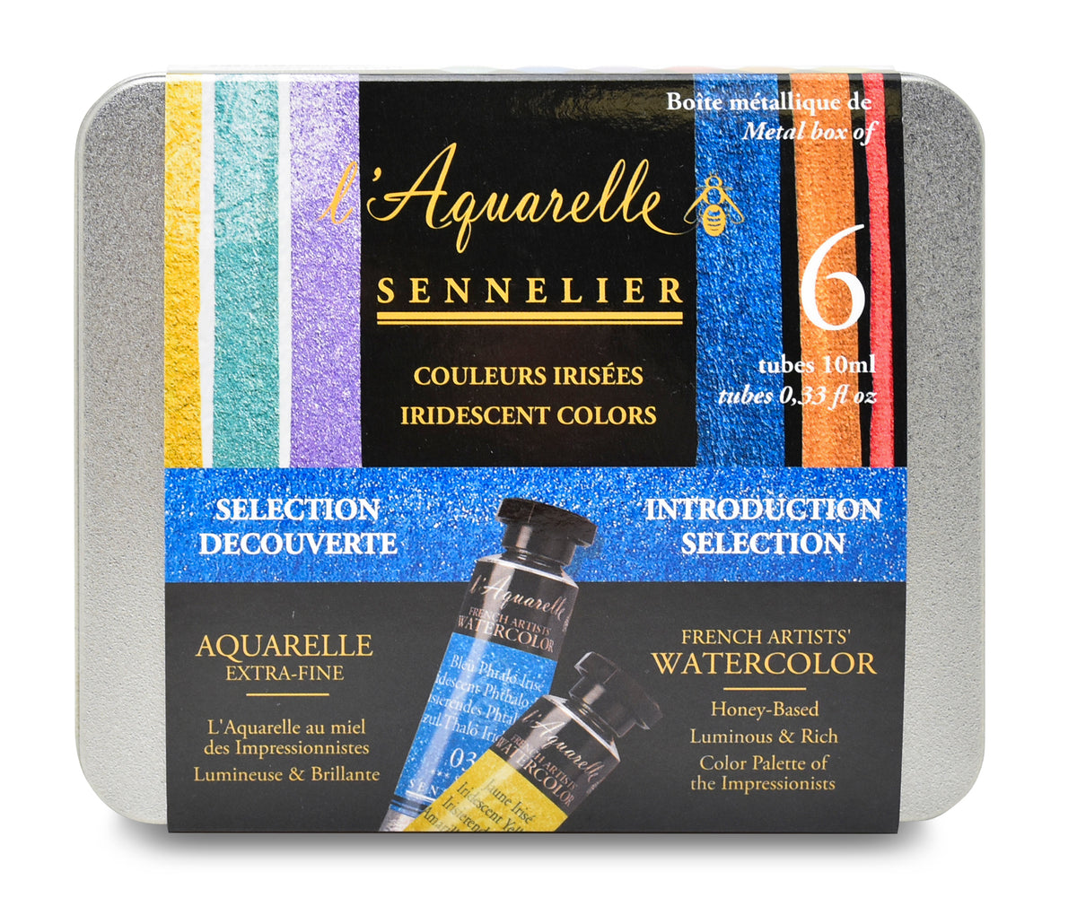 Iridescent Vatnslitir Sett "Introduction" - L'Aquarelle Sennelier - 6 túpur á 10 ml