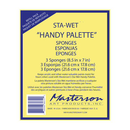 Masterson Sta-Wet Handy Palette svampaáfylling, 3 stk
