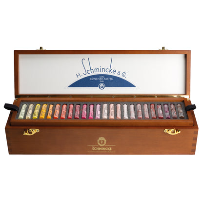 Lúxus retro þurrpastel litir sett í trékassa - 48 Stk