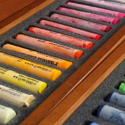 Lúxus retro þurrpastel litir sett í trékassa - 48 Stk