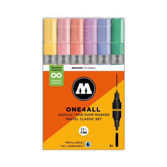 Málningarpennasett ONE4ALL - Pastel litir classic 6 stk