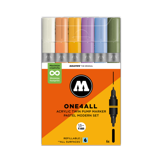 Málningarpennasett ONE4ALL - Pastel litir modern 6 stk